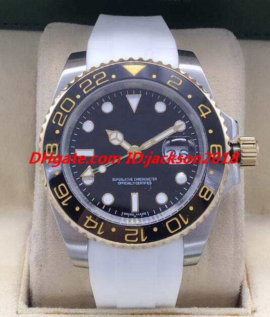 

luxury watch 16 style mens 116719 126711 116713 116718 126715 ceramic bezel 40mm rubber bracelet automatic fashion men's watch, Slivery;brown