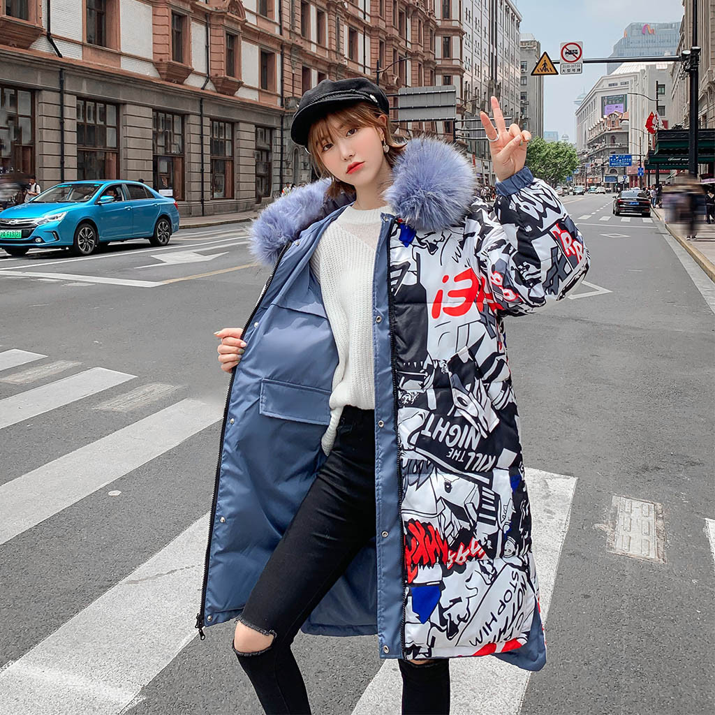 Women Coat And Jackets Winter Warm Loose Thick Long Parkas Hooded Faux Fur Double-sided Wear Women Bubble Jacket Coats Clothes