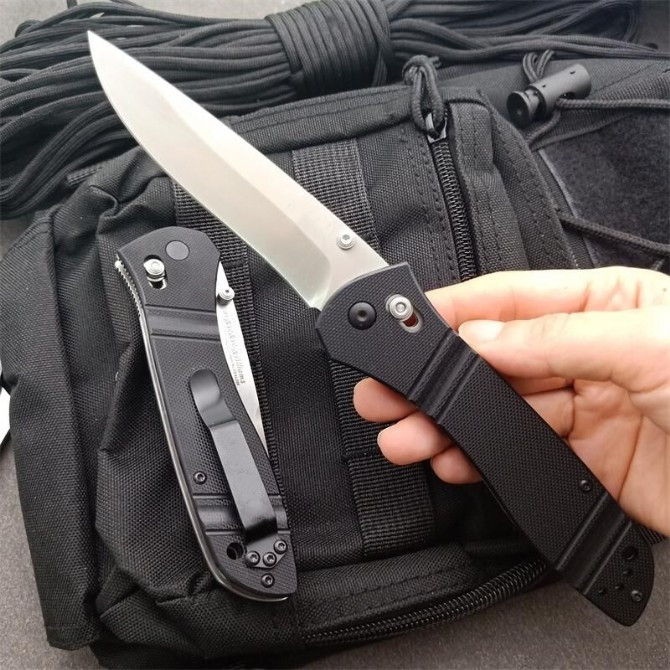 Special offer ! Bench made butterfly 710 (D2) 59-60HRC Open Folding knives Nylon Glass Fiber Handle Camping Pocket EDC knife
Special offer ! Bench made butterfly 710 (D2) 59-60HRC Open Folding knives Nylon Glass Fiber Handle Camping Pocket EDC knife