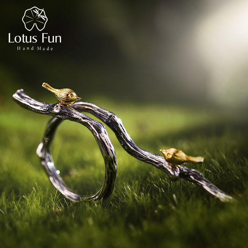 Lotus Fun Real 925 Sterling Silver Natural Handmade Fine Jewelry Adjustable Ring Bird on Branch Rings for Women Bijoux
Lotus Fun Real 925 Sterling Silver Natural Handmade Fine Jewelry Adjustable Ring Bird on Branch Rings for Women Bijoux