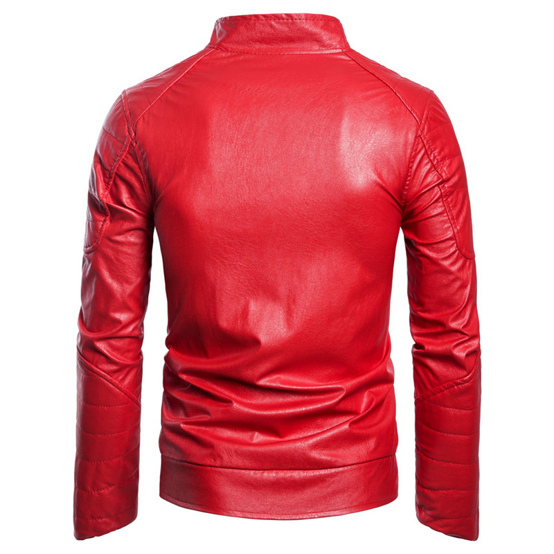 Fashion men leather jacket Spring autumn Casual PU coat mens motorcycle leather jacket New Male Solid color slim outerwear S-3XL T190903