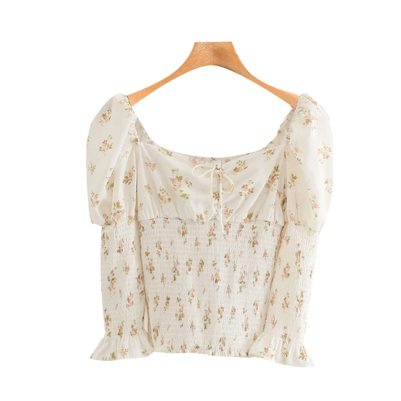 Women 2020 Fashion Floral Print Ruffles Cropped Blouses Vintage Puff Sleeve Elastic Smocked Female Shirts Chic Tops, As picture
Women 2020 Fashion Floral Print Ruffles Cropped Blouses Vintage Puff Sleeve Elastic Smocked Female Shirts Chic Tops, As picture