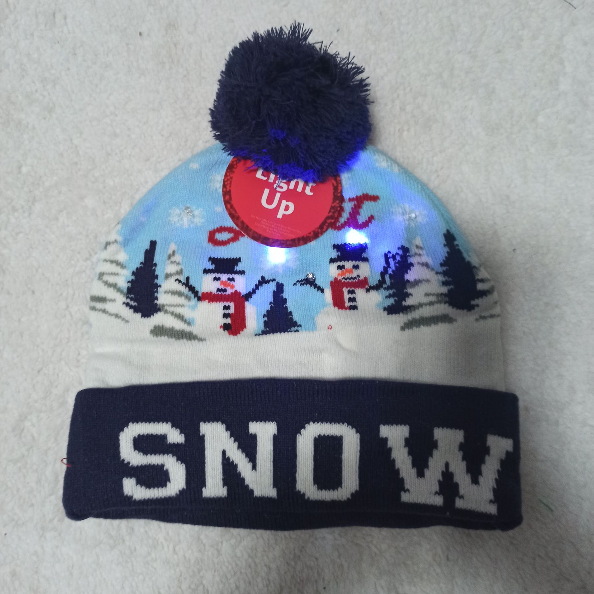 Kids Christmas Hats LED Light UP Hat Santa Claws Funny Hats Knitted Hat for Kid For Christmas Party