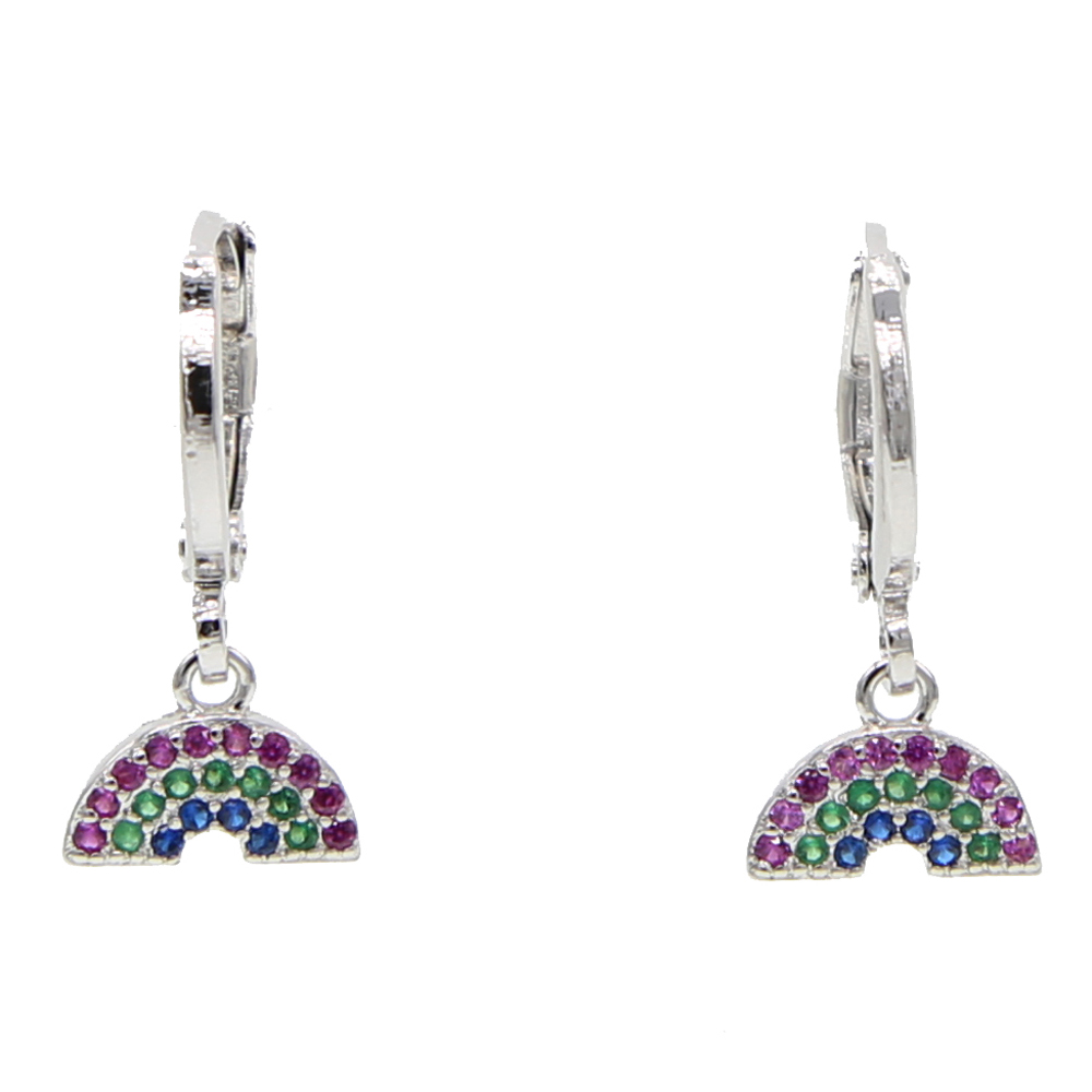 2024 SUMMER new arrived fashion jewelry cute lovely colorful rainbow charm Gold plated dangle charm earring