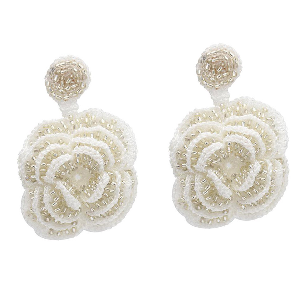 Polyester Earrings Lightweight Ear Studs Rose Flower Dangle Handmade for Women Girls, Golden
Polyester Earrings Lightweight Ear Studs Rose Flower Dangle Handmade for Women Girls, Golden