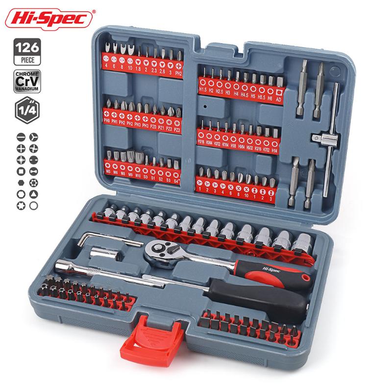 Hi-Spec 126pc Tool Mechanics Car Repair HandTool Socket Ratchet Wrench Set for Auto Motorcycle with Plastic Toolbox Storage Case
Hi-Spec 126pc Tool Mechanics Car Repair HandTool Socket Ratchet Wrench Set for Auto Motorcycle with Plastic Toolbox Storage Case