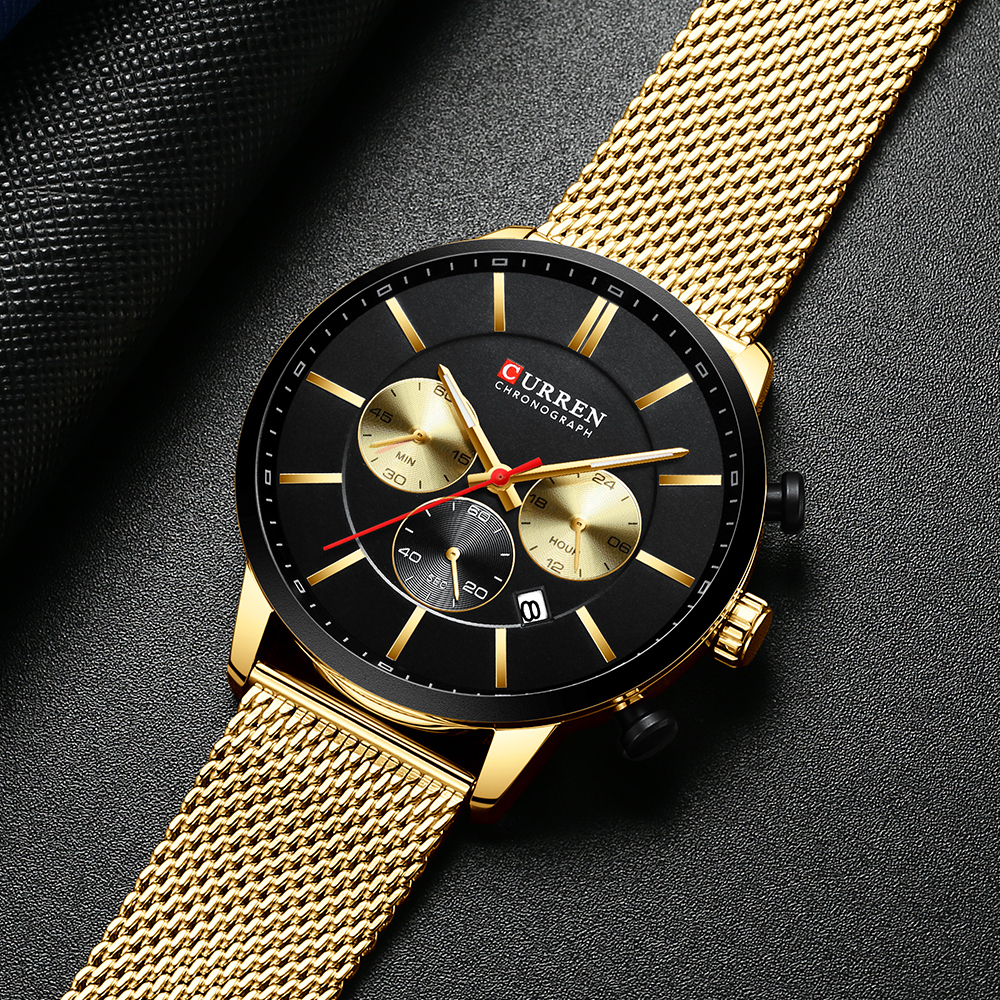 CURREN Watch Men Fashion Business Watches Men's Casual Waterproof Quartz Wristwatch Blue Steel Clock Relogio Masculino CJ191217