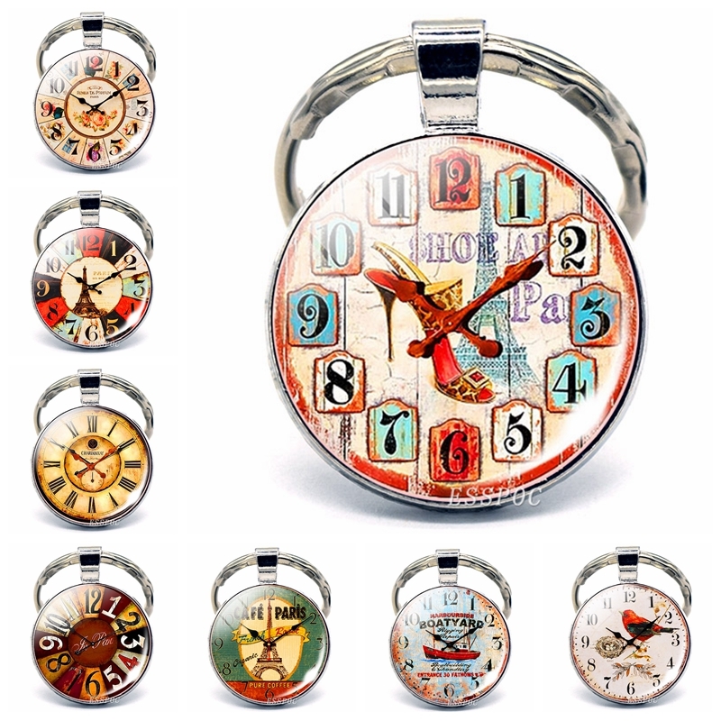 Art Clock Picture Glass Cabochon Pendant Keychain Metal Key Rings Men Women Fashion Accessories Valentines Day Gift
Art Clock Picture Glass Cabochon Pendant Keychain Metal Key Rings Men Women Fashion Accessories Valentines Day Gift