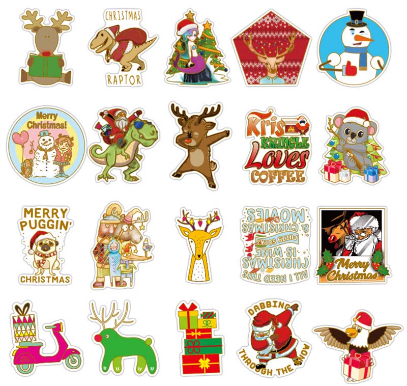 Hot Christmas Stickers for Cars Motorcycle Cute Waterproof Sunlight-Proof Vinyl Sticker and Decals Christmas-Decoration