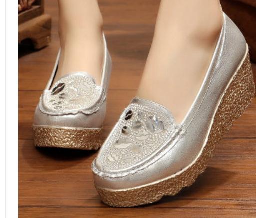 2019 Women's shoes in Spring and Autumn with New style Slope heel Thick bottom round head @72, Gold
2019 Women's shoes in Spring and Autumn with New style Slope heel Thick bottom round head @72, Gold