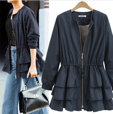 European Women Spring Casual Solid Trench Outwear Fashion Office Lady Coat O-neck Long Sleeve Zipper Female Trench Plus Size, Black
European Women Spring Casual Solid Trench Outwear Fashion Office Lady Coat O-neck Long Sleeve Zipper Female Trench Plus Size, Black