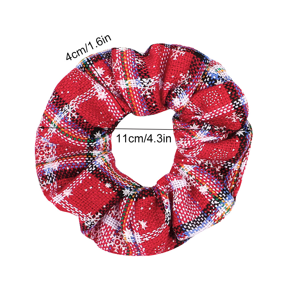 Christmas Scrunchies Hair Bands Women Scrunchy Elastic Hair Ties Girls Ponytail Holder Festival Fabric Cloth Hair Accessories 0925B