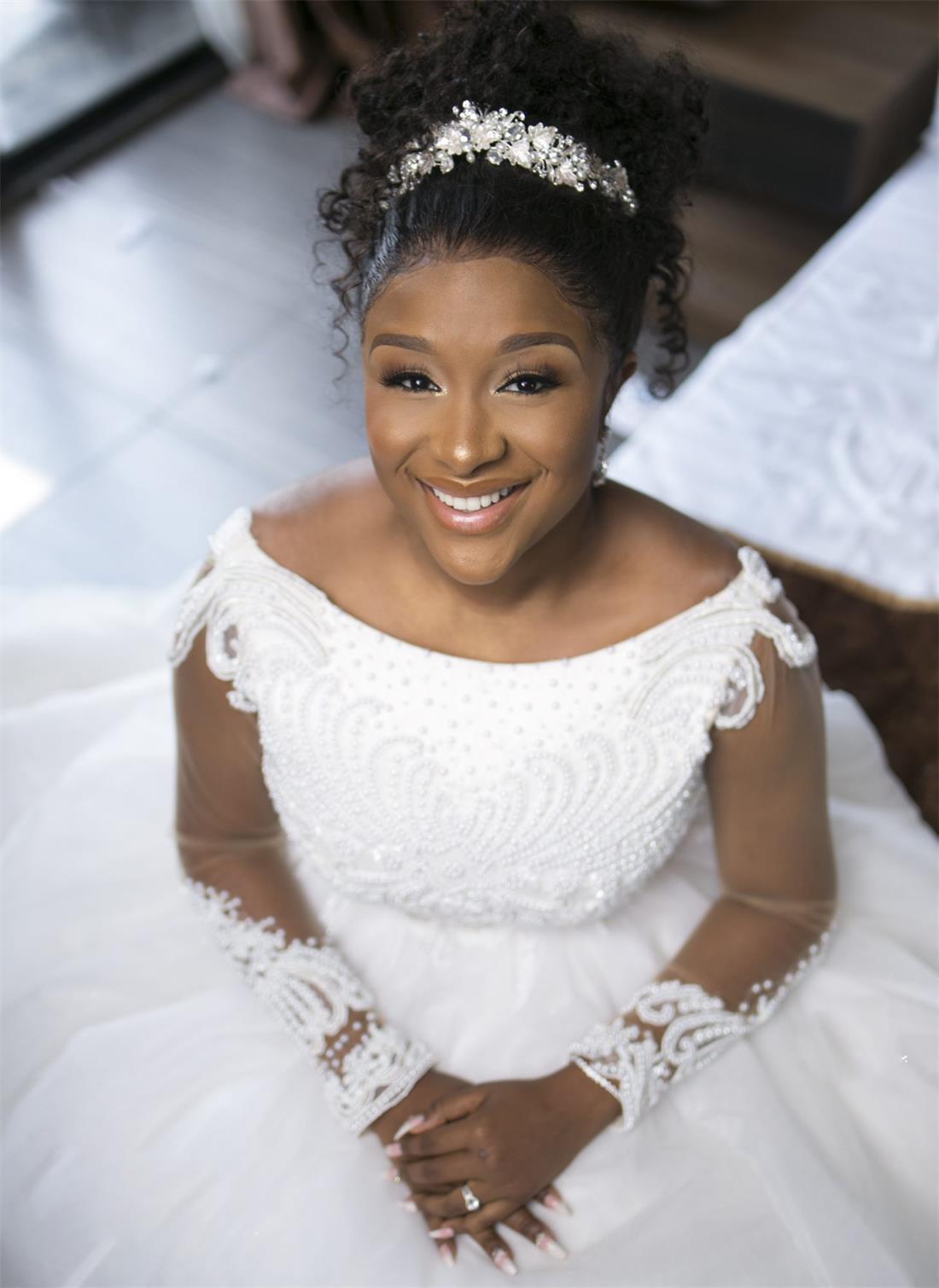 plus size wedding dresses long sleeve lace pearls tulle a line country wedding dress robe de marie african bridal gowns