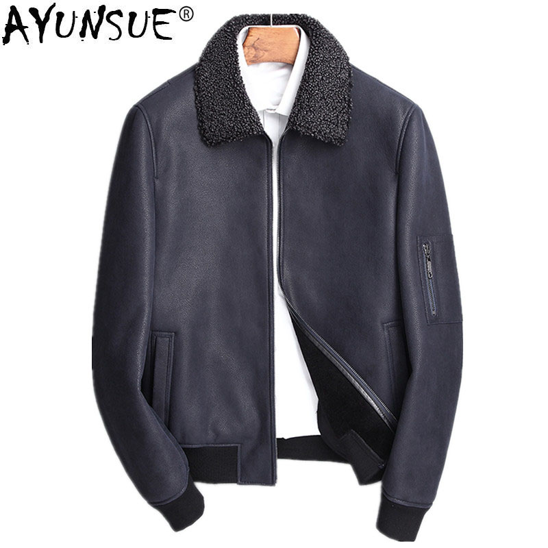 AYUNSUE Genuine Leather Jacket Winter Jacket Men Real Pure Natural Fur Coat Men Leather Jackets Casaco MasculinoX-LJ-720 MY722, Black
AYUNSUE Genuine Leather Jacket Winter Jacket Men Real Pure Natural Fur Coat Men Leather Jackets Casaco MasculinoX-LJ-720 MY722, Black
