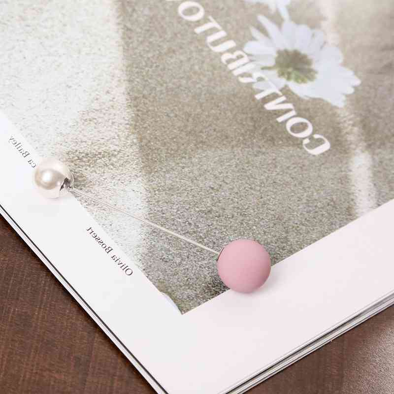 Scrub short paragraph brooch black white elegant temperament double-layer imitation pearl brooch 2 pieces