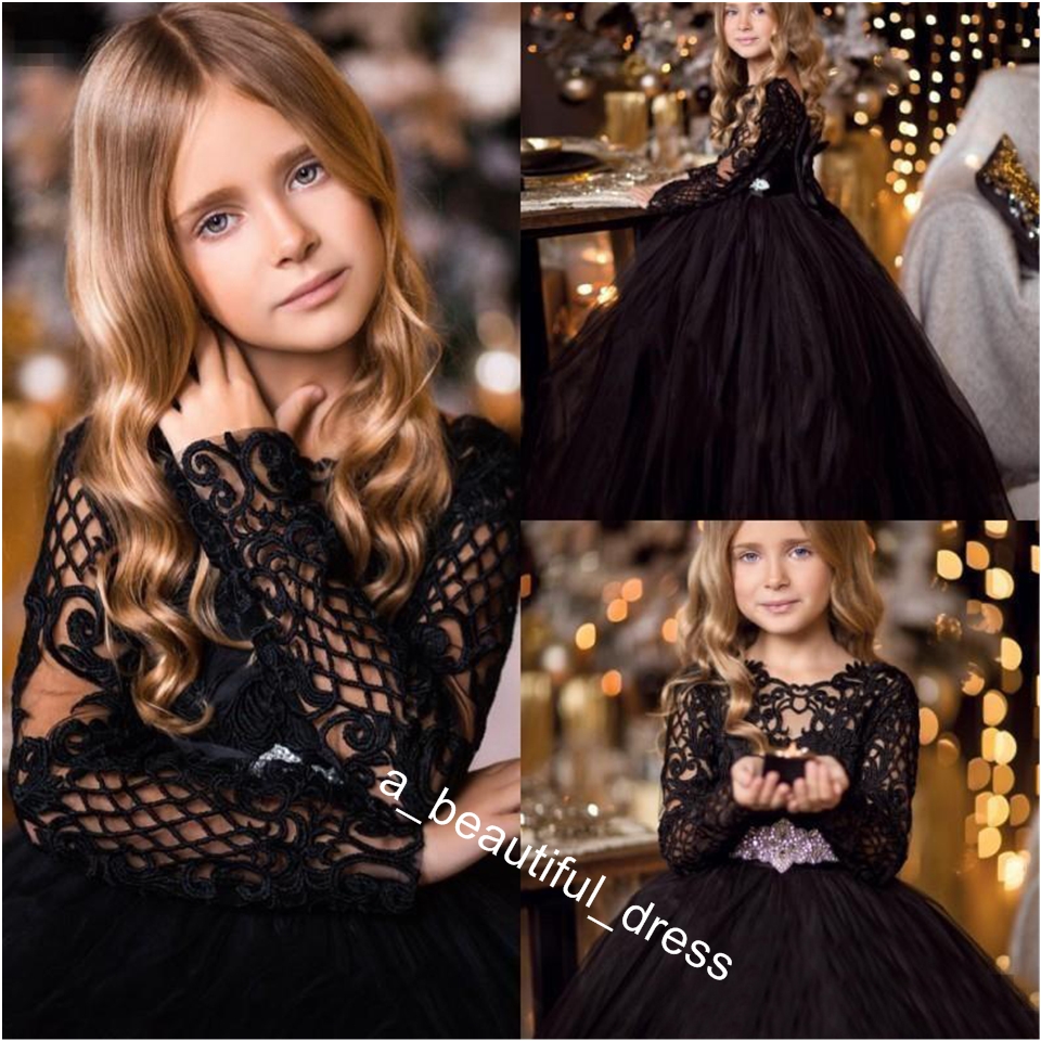 Flower Girl Dresses Vintage Princess Daughter Toddler Pretty Kids Pageant Formal First Holy Communion Gowns FG1299