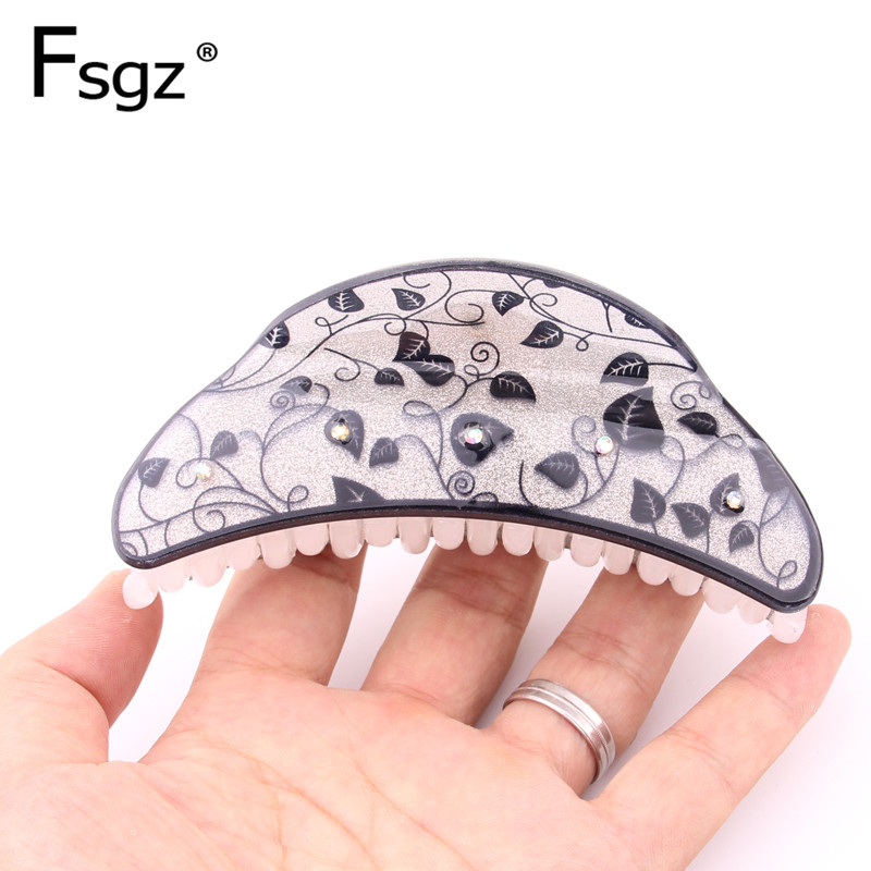 11 CM Big Crabs For Hair vintage Leaves Pattern Acrylic Rhinestone Hair Claw Clips For Women Ponytail Catching Holder Headwear
11 CM Big Crabs For Hair vintage Leaves Pattern Acrylic Rhinestone Hair Claw Clips For Women Ponytail Catching Holder Headwear