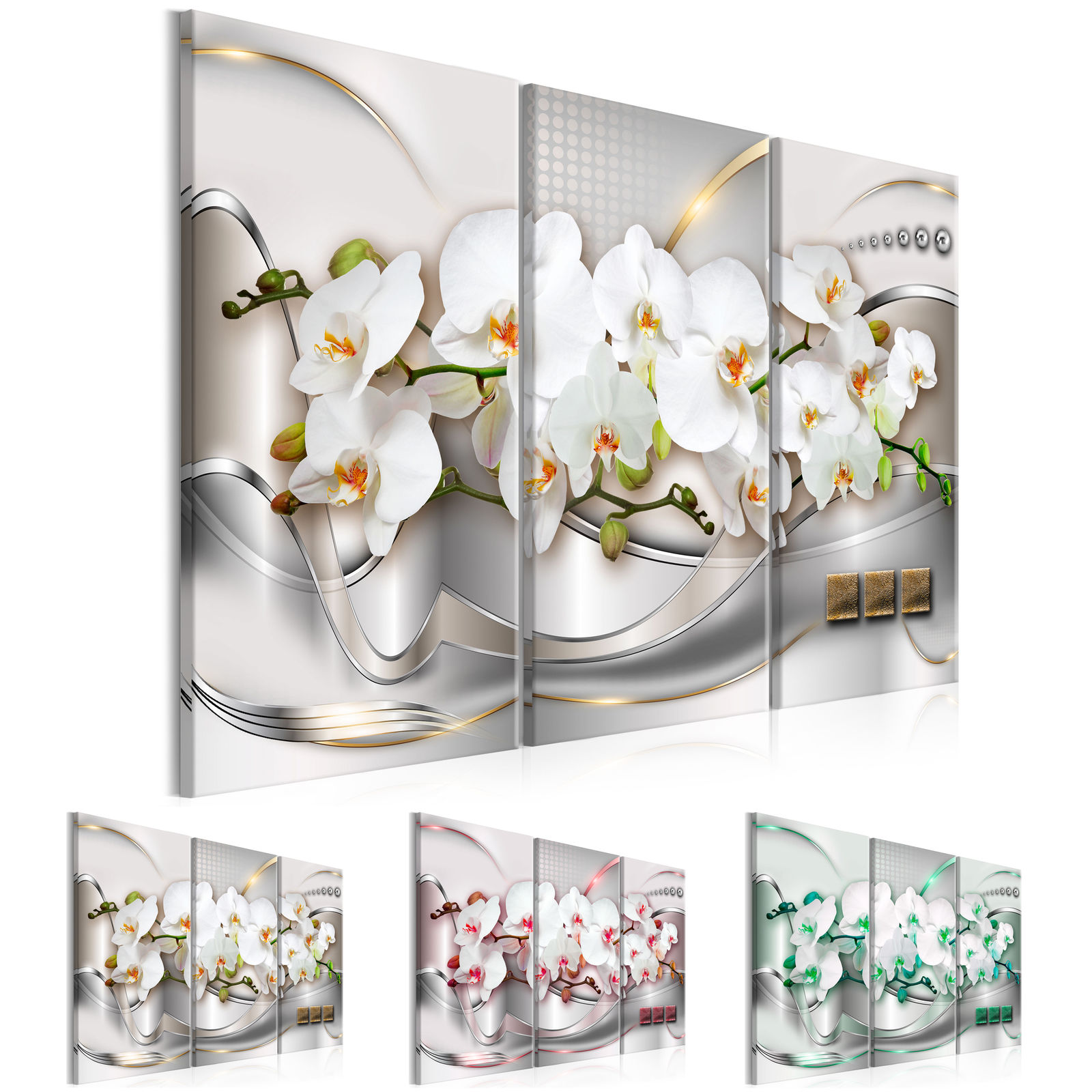 3 Piece Print Abstract Painting Canvas Wall Art Modern Orchid Flower Decoration Picture Beautiful Unframed ,Choose Color And Size
