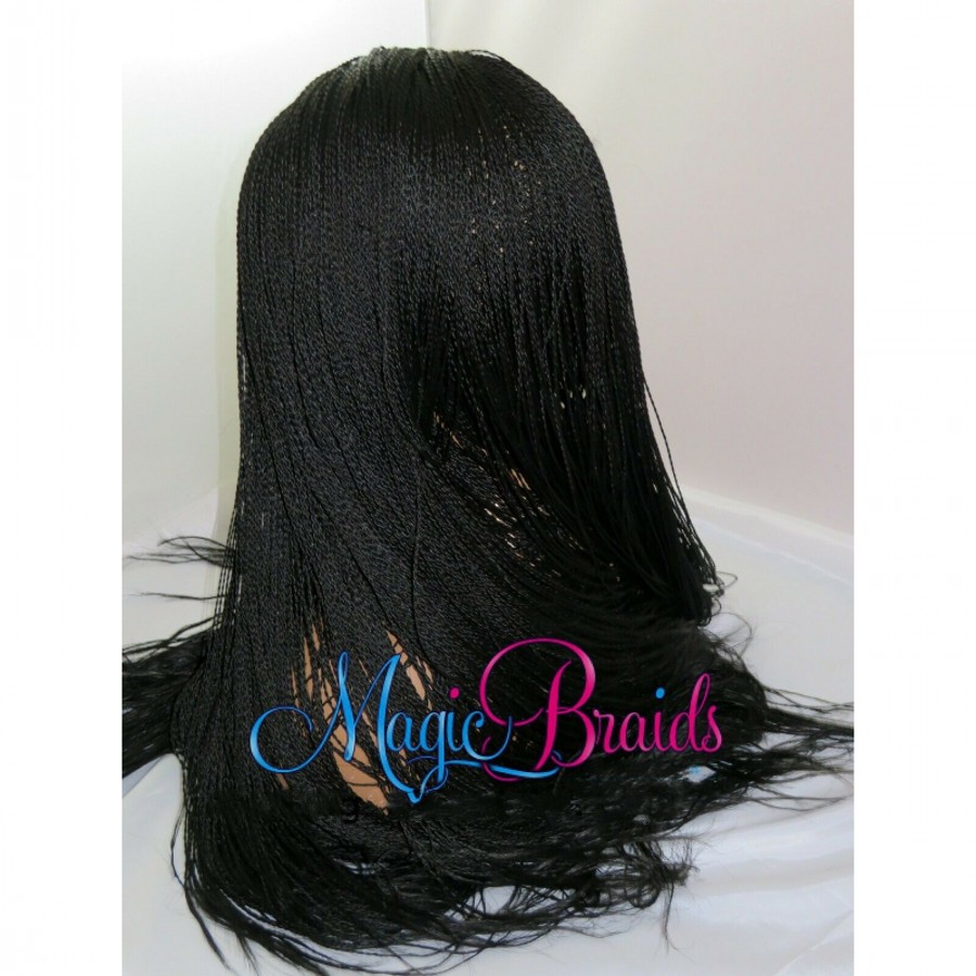 Handmade braided full lace front wig black/brown /burgundy /ombre senegalese twist wig micro lace frontal braids wig with baby hair