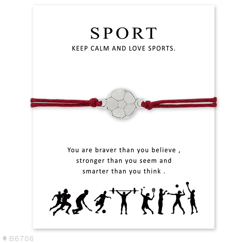 New Football Handmade Rope Charm Bracelets for Women Men Friendship Statement Wish Sports Jewelry Gift With Card
New Football Handmade Rope Charm Bracelets for Women Men Friendship Statement Wish Sports Jewelry Gift With Card