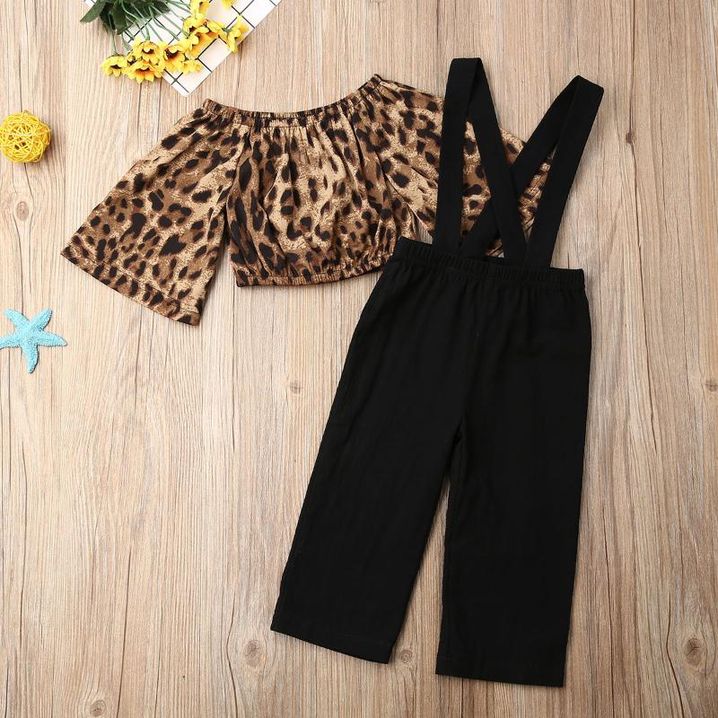 Boutique Kids Baby Girls Fall WInter Clothes Tops Leopard Shirt+Pants Overalls 2pcs Outfits Tracksuit