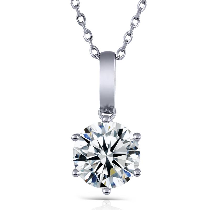 Transgems 18K White Gold 3.0 Lab Grown moissanite Diamond Solitaire Slide Pendant Solid 18K White Gold for Women
Transgems 18K White Gold 3.0 Lab Grown moissanite Diamond Solitaire Slide Pendant Solid 18K White Gold for Women