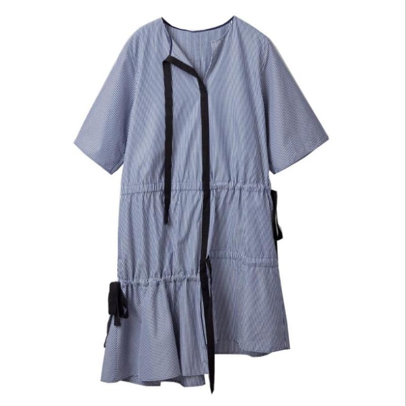 New 2020 Women Dress Loose Asymmetrical Draw String Lace Up Short Sleeve, Striped
New 2020 Women Dress Loose Asymmetrical Draw String Lace Up Short Sleeve, Striped
