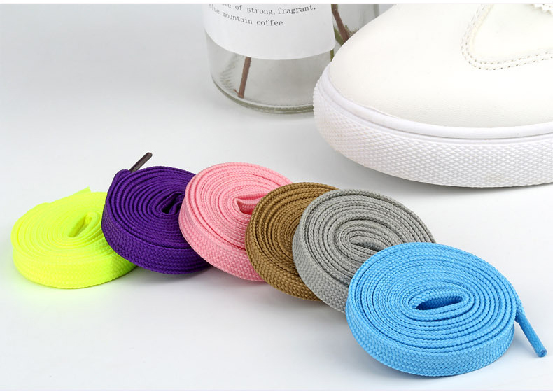 New 8mm wide Multicolor Polyester Shoelace Sport Men Women Shoe Laces for Sweatpants Sneakers Canvas Shoes SA003