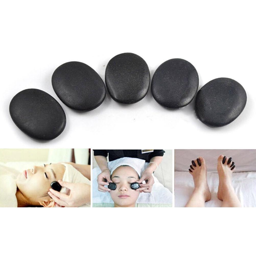 500PCS Health Care Natural Basalt Massage Stone Black Hot SPA Rocks Pain Relief Energy Set Massage Stones & Rocks