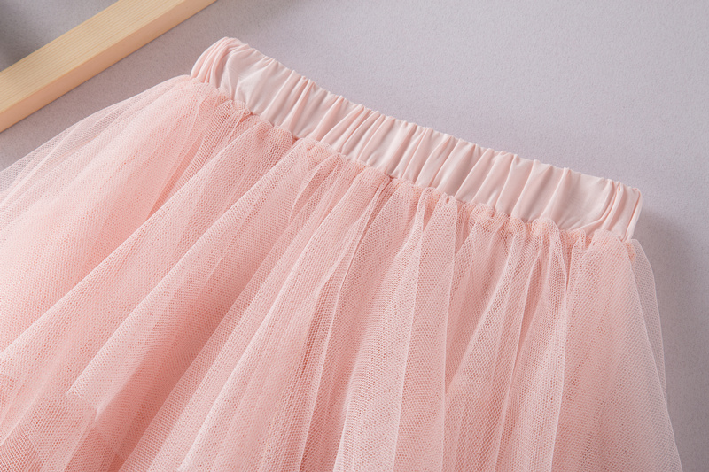 Fashion kids girl Mauve Ruffle Uneven Tulle Skirt Girls Teenage TUTU Wedding Bridal Bridesmaid Skirt Knee Length Skirt 3-12 Ys