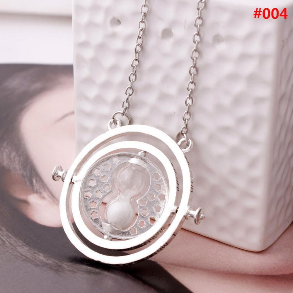 Gem Pendants Necklace Gold Silver Alloy Personality Women Fashion Sand Glass Time Turner Pendant Necklace Men Jewelry Gifts