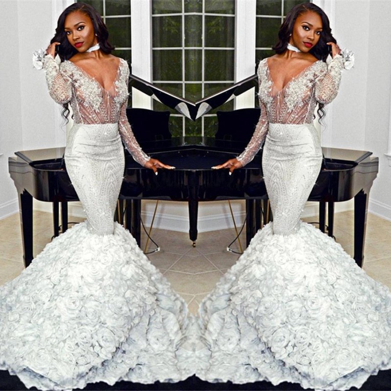 Plunging V Neck Lace Mermaid Prom Dresses Long 2020 Sheer Long Sleeves Tulle Applique 3D Floral Floor Length Evening Party Gowns BC3673, Light yellow
Plunging V Neck Lace Mermaid Prom Dresses Long 2020 Sheer Long Sleeves Tulle Applique 3D Floral Floor Length Evening Party Gowns BC3673, Light yellow