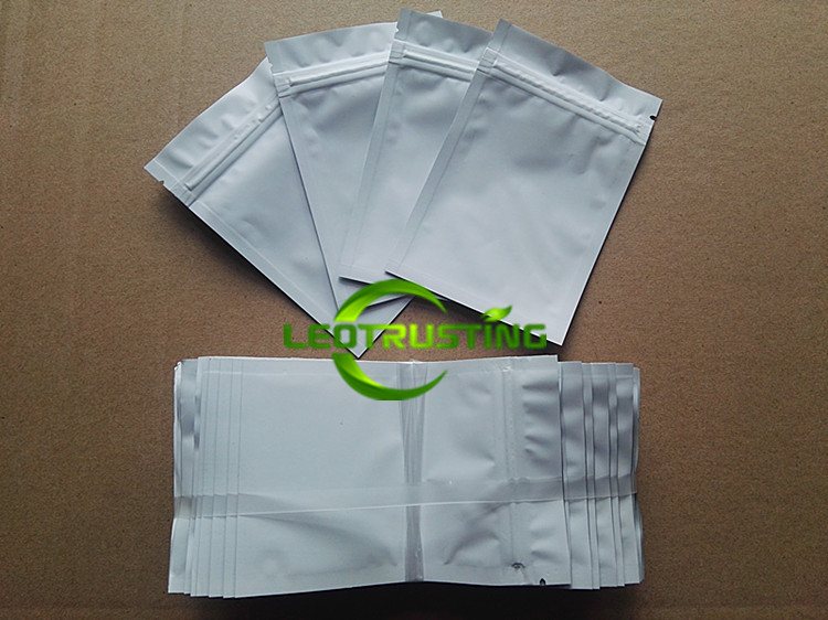Matte White Flat Aluminum Foil Zip Lock Bag Resealable Sugar Snack Nuts Tea Coffee Beans Xmas Gifts Zipper Trial Heat Sealing Packaging Logo Printing 