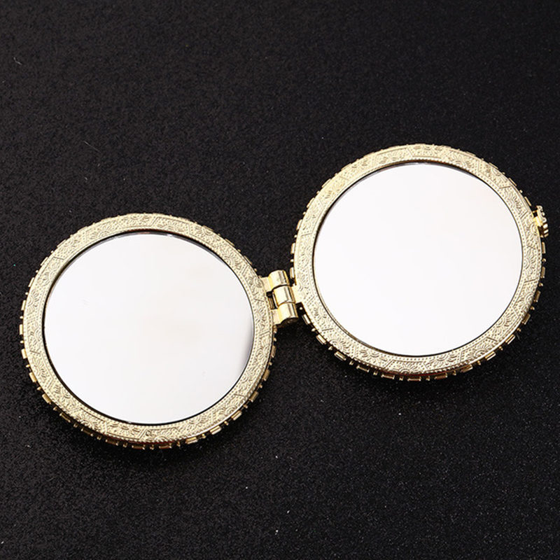 Portable Mini Vintage Makeup Mirrors Compact Pocket Floral Mirror Two-side Folding Make Up Mirror Cosmetic Tool F3770