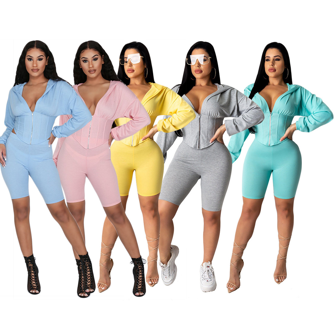Womens Sexy Tracksuit Shorts Outfits Sportswear Fashion Top + Pants Two Piece Suit Set Long Sleeve Hooded Sweatsuits Clothes Hot Sale, Gray
Womens Sexy Tracksuit Shorts Outfits Sportswear Fashion Top + Pants Two Piece Suit Set Long Sleeve Hooded Sweatsuits Clothes Hot Sale, Gray