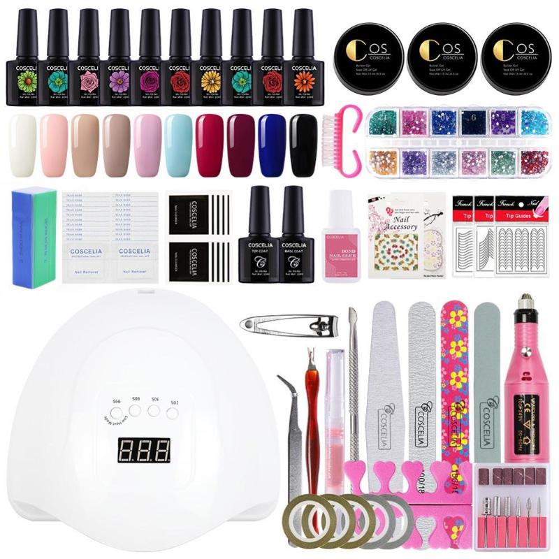 COSCELIA 10PCS Gel Nail Polish Set Full Manicure Set 54W Lamp Dryer Electric Nail Drill Acrylic Kit Art Tools For Manicure
COSCELIA 10PCS Gel Nail Polish Set Full Manicure Set 54W Lamp Dryer Electric Nail Drill Acrylic Kit Art Tools For Manicure