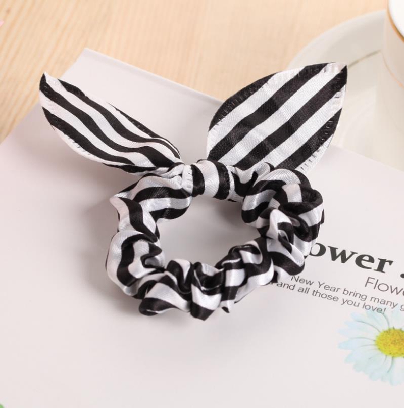 Rabbit Ears Hairband Elastic Hair Bands Polka Dot Ponytail Holders Fashion Women Girls Rubber Bands Scrunchie Hair Accessories 16 Color 4922