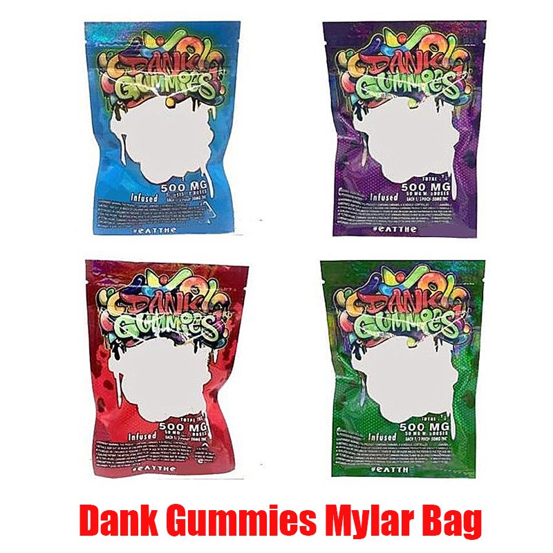 Hot Dank Gummies Mylar Bag Edibles Retail Zip Lock Packaging Worms 500MG Bears Cubes Gummy for Dry Herb Tobacco Flower Vape In Stock от DHgate WW