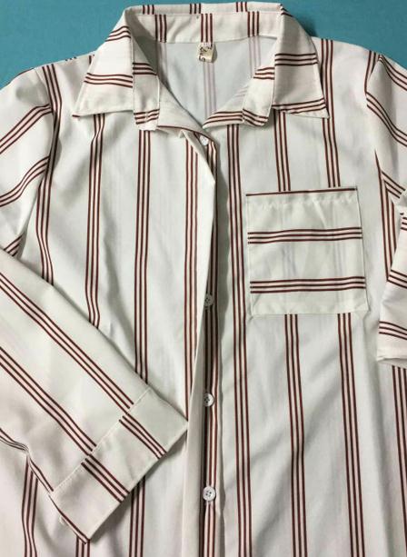 Women's Striped Blouse, Loose Fit Long Sleeve Top, Fashionable All-Match Shirt For Ladies B4