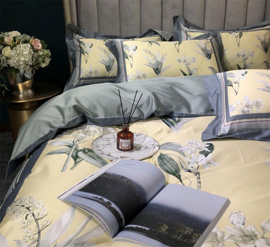 Trend flower bedding set adult girl, queen king 100s cotton yellow blue double home textile bedsheet pillow case quilt cover, Color 02
Trend flower bedding set adult girl, queen king 100s cotton yellow blue double home textile bedsheet pillow case quilt cover, Color 02