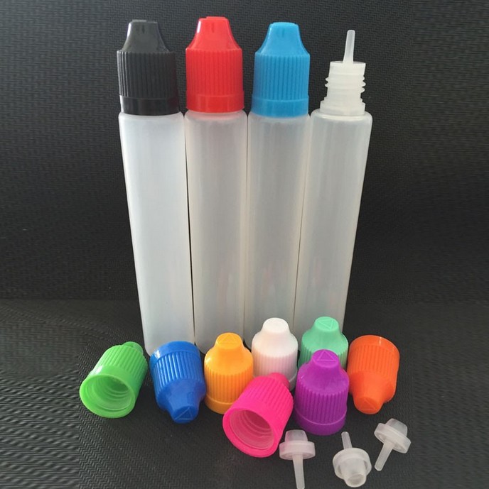 30ml E Liquid Bottles 30ml Long Style with Child Proof Caps and fine Tips Empty Pen Style Bottle