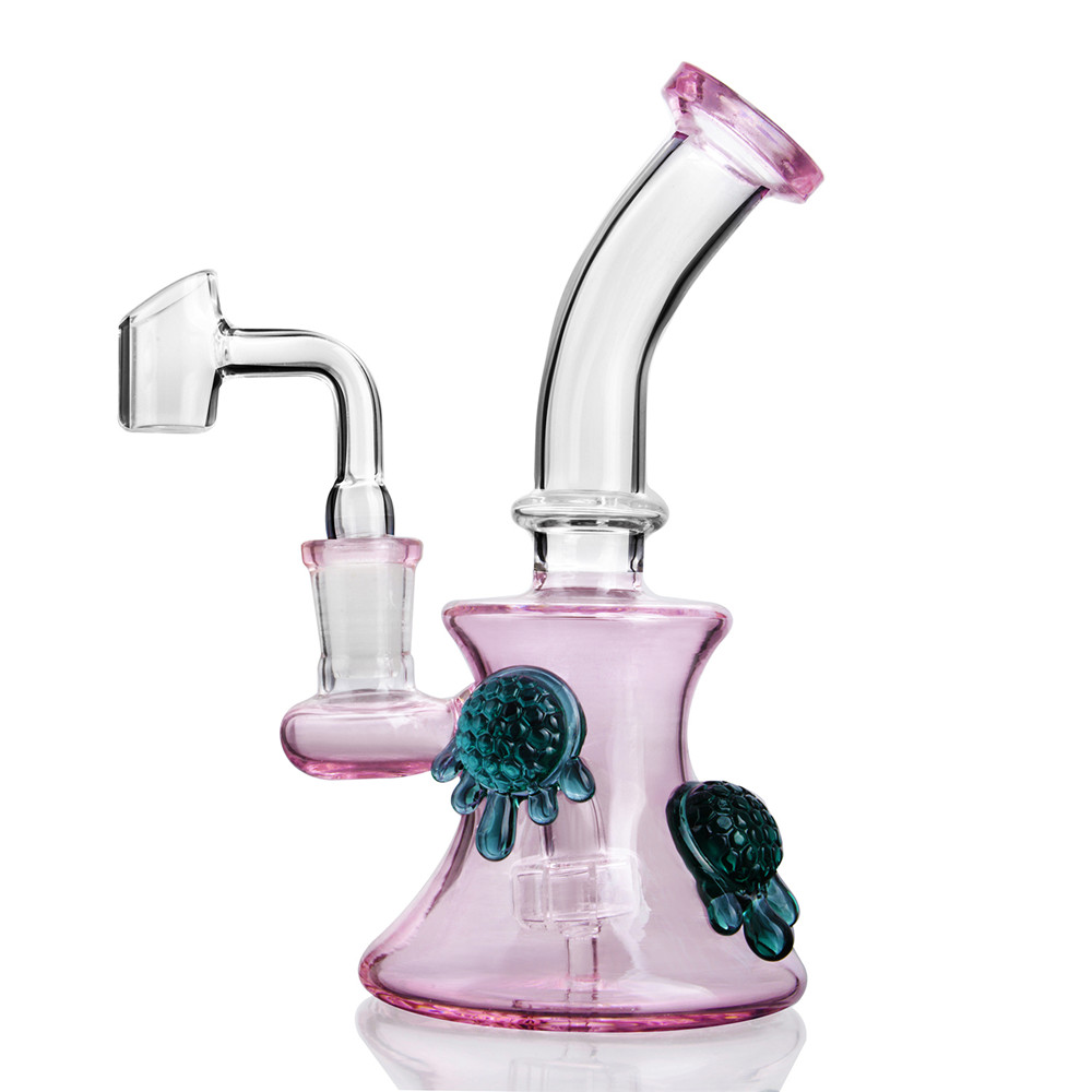 

Bong glass Pink Dab rig water pipe 14mm glass banger Tortoise for dabs smoking hookah heady mini bubblers recycler oil rigs
