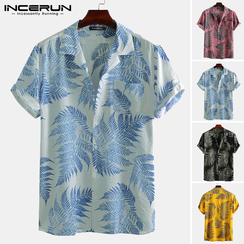 2020 Printed Men Hawaiian Shirt Tropical Short Sleeve Lapel Summer Beach Shirts Casual Street Camisa Masculina Vacation INCERUN, White;black
2020 Printed Men Hawaiian Shirt Tropical Short Sleeve Lapel Summer Beach Shirts Casual Street Camisa Masculina Vacation INCERUN, White;black