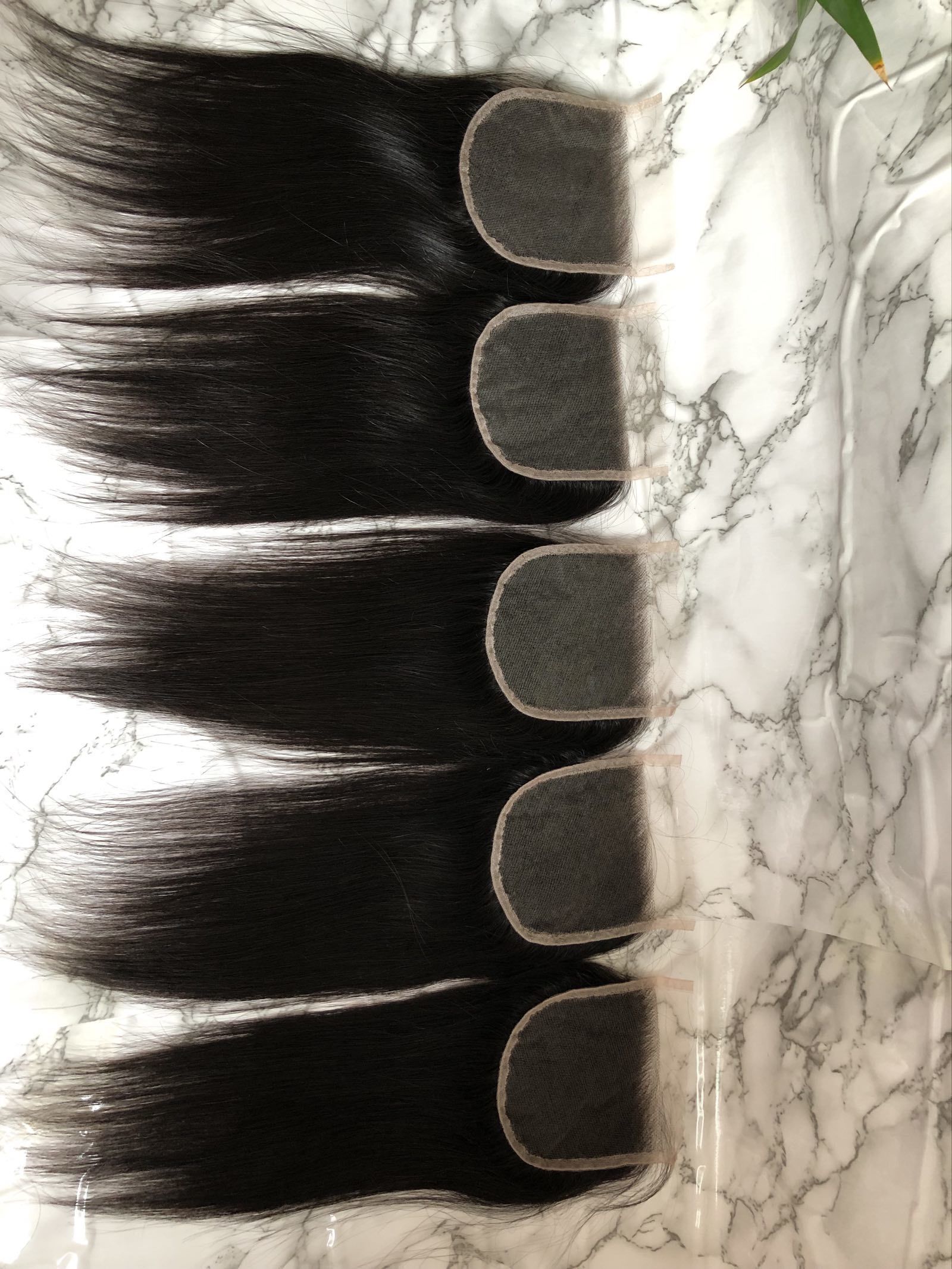 10pcs/lot Real HD Transparent 4X4 Laces Virgin Brazilian Human Hair Swiss Invisiable Lace Closure 1B Nautral Black 130% Density Small Knots Wholesale