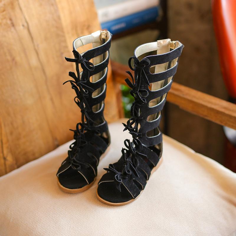Hot Summer Gladiator Roman Sandals High-top Girls Sandals Kids Toddler Rubber Sole