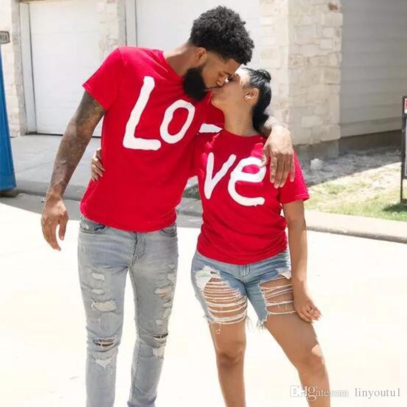 2020 Tee Shirt Women Men T Shirt Cotton LO VE Red Basic High Quality T-shirts Female Casual Tops Short Sleeve O Neck Femme 2019