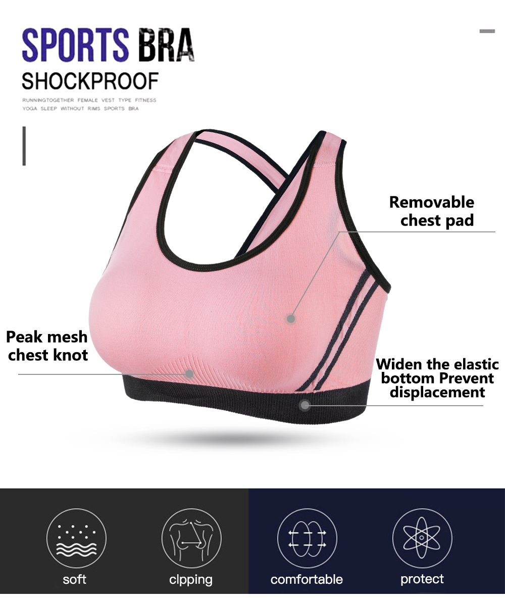 Sexy Women Sports Bra Top for Running Yoga Bra Shockproof Push Up Cross Straps Gym Brathable No Steel Ring Gathering Sports Bra