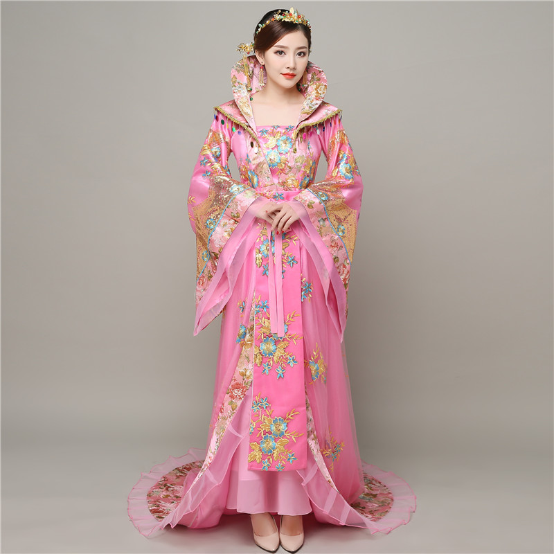Oriental Ancient Queen Dress Tang Dynasty Fairy Long Tailed Costume Empress Clothing Traditional Princess Ancient China Royal Women Dress