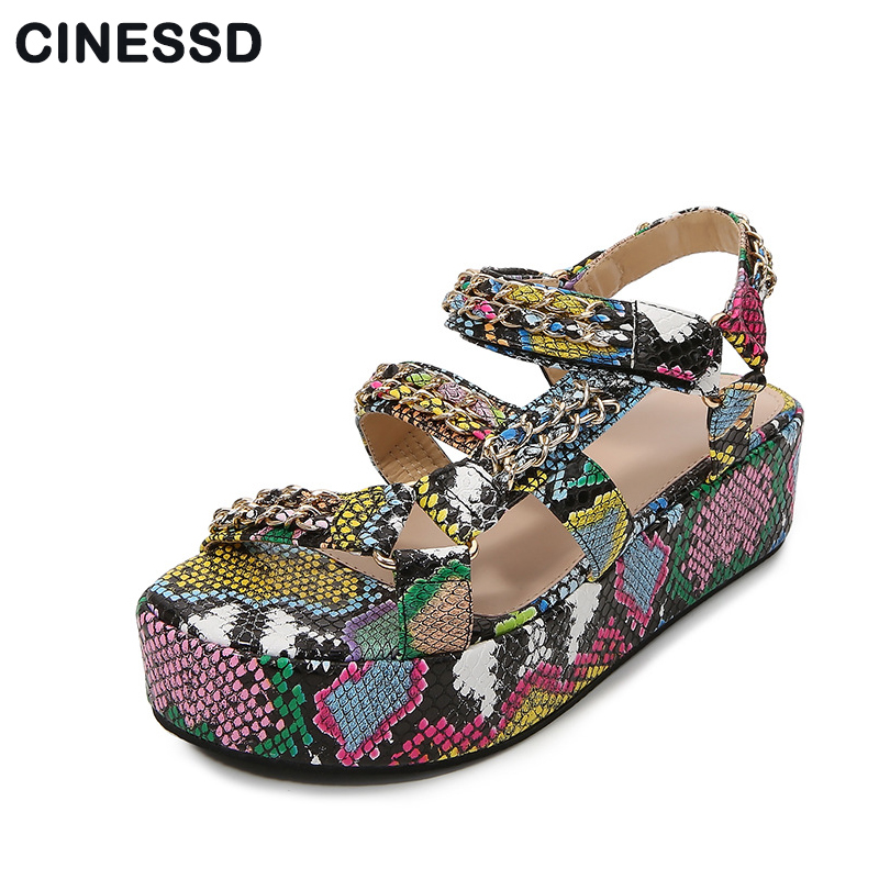 New women summer platform casual sandals fashion open toe snake pattern leopard 5cm muffin bohemia sandal shoes size 35-43, Brown
New women summer platform casual sandals fashion open toe snake pattern leopard 5cm muffin bohemia sandal shoes size 35-43, Brown