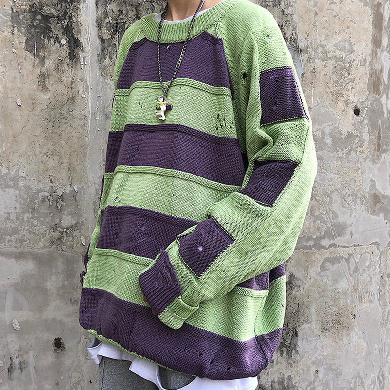 2019 Autumn And Winter New Korean Version Of The Couple Europe And The United States Loose Retro Striped Print Sweater, Green
2019 Autumn And Winter New Korean Version Of The Couple Europe And The United States Loose Retro Striped Print Sweater, Green
